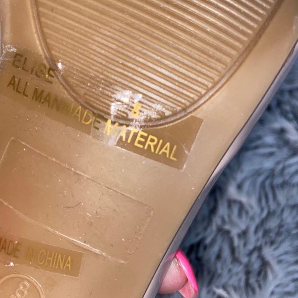 🛍️last call or donating🛍️Lulus Elise sz 8 tan patent sandal heels tan/blush - Picture 6 of 10